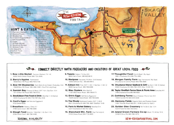 Bow Edison Food Trail Map!  Make a day of it...